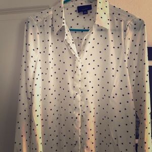 Button-down star-studded blouse